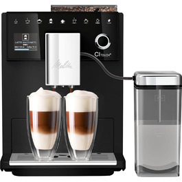 Кавомашина Melitta CI Touch з молочною системою, вбудованим млинком та капучинатором, для еспресо і капучино, чорна Frosted Black
