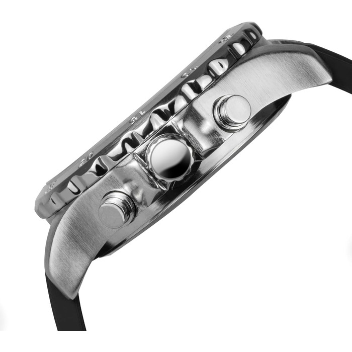 Годинник PINDOWS для чоловіків: водонепроникні спортивні годинники (аналогові/цифрові), багатофункціональні, міцні, з LED-підсвічуванням, будильником, секундоміром (чорний/сріблястий)