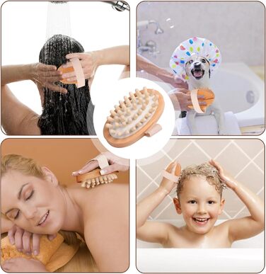 Набір для масажу тіла: щітка для спини, душова щітка, щітка для ніг з пемзою, щітка для обличчя. Для пілінгу та масажу всього тіла.