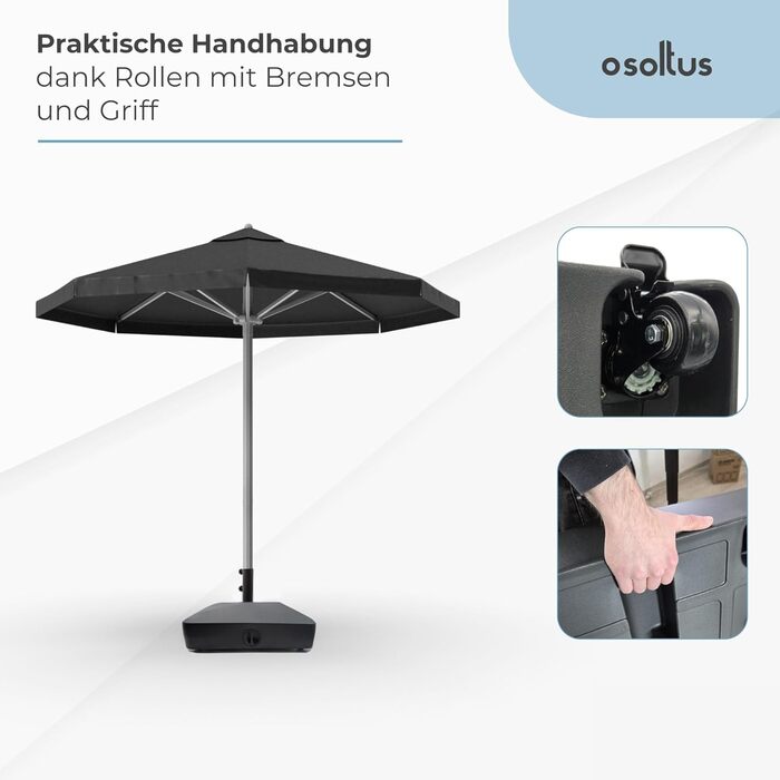 Osoltus umbrella stand 55 x 55cm on wheels, fillable, 43kg