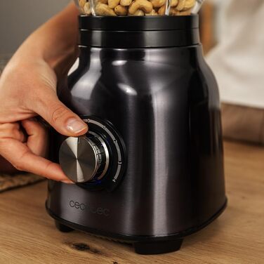Cecotec Power Black Titanium 1300Max Stand Mixer - 1300W, 1.5L, 2 Speeds, Titanium Blades, Pulse Function, Ice Crushing