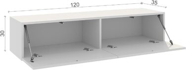 4housedesign® TV Board Lowboard Hanging | TV Cabinet Sideboard Living Room | Lowboard Living Room TV Shelf TV Board Hanging TV Cabinet TV 55 Inch - TV Lowboard Black Matt (240 (2x120), White Glossy)
