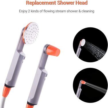 Portable Outdoor Camping Shower with Battery-Powered Pump for Garden, Beach
