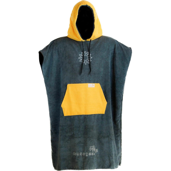 Musegear Surf Poncho - Adult - Mobile Changing Room - One Size - Orange/Anthracite – Changing Aid and Cozy Robe - Stylish and Practical