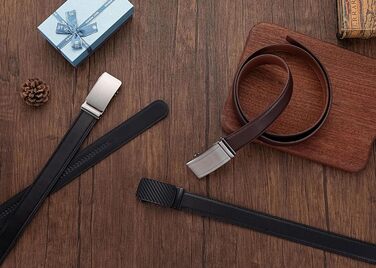 Чоловічий шкіряний ремінь Acewin з автоматичною пряжкою, робочий, регульований, ширина 35 мм, довжина 105 см, розмір 26'-32', колір 02-brown