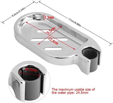 Тримач для мила Nikou на душову штангу, регульований, ABS, для душу, діаметр отвору 25 мм