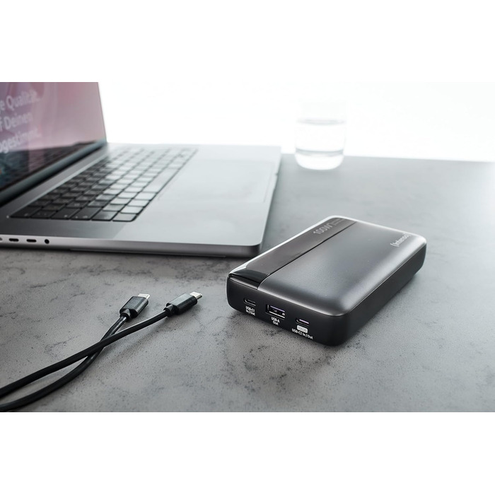 Powerbank Intenso HE20000: акумулятор 20000mAh з Power Delivery 100W, USB-C, сірий-чорний