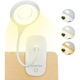 LED-лампа для читання HyAdierTech з гнучким шийкою, USB-зарядка, 40 світлодіодів, 3 кольори, 3 рівні яскравості, захист очей, настільна лампа