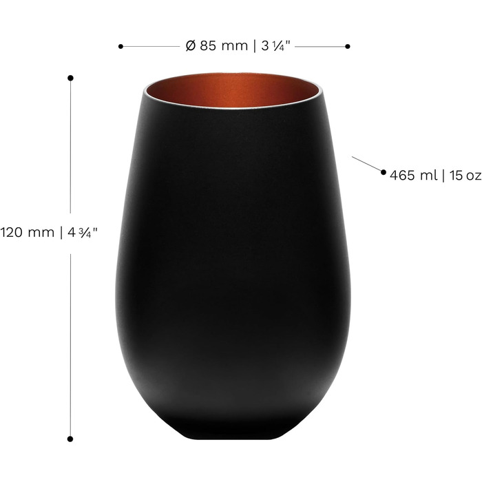 Stölzle Lausitz Glasses 465ml | Drinking Glasses 6-Piece Set | Dishwasher-Safe Drinking Glass Set | Shatterproof | Universal Glasses as Water Glasses, Juice Glasses, Whiskey Glasses | Black Bronze