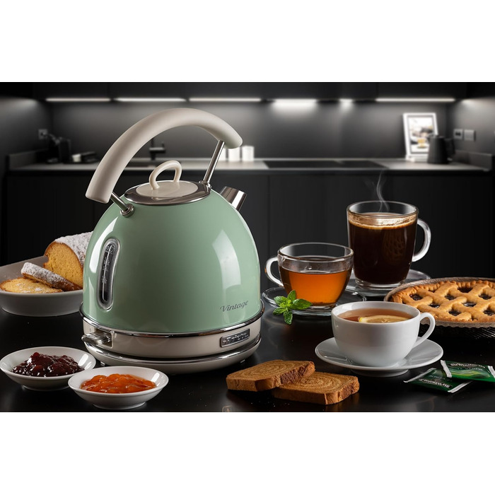 Ariete Vintage Electric Kettle 1.7L, 2000W - Green