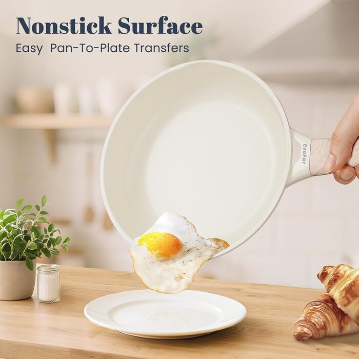 Сковорода керамічна 20 см з антипригарним покриттям для індукції, для смаження яєць та приготування їжі