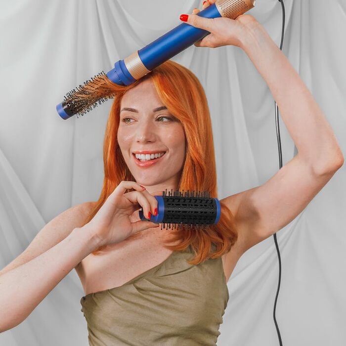 Фен-щітка Cecotec AirGlam Blue 12in1 з Coanda CeramicCare - 12 насадок, 1400W, цифровий двигун, зменшує пухнастість