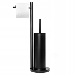 Тримач для туалетного паперу з підставкою для йоржика, чорний лофт, YOKA