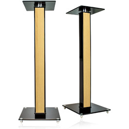 Ексклюзивні підставки для колонок BS03 чорного глянцю з декоративною вставкою (бук світлий)