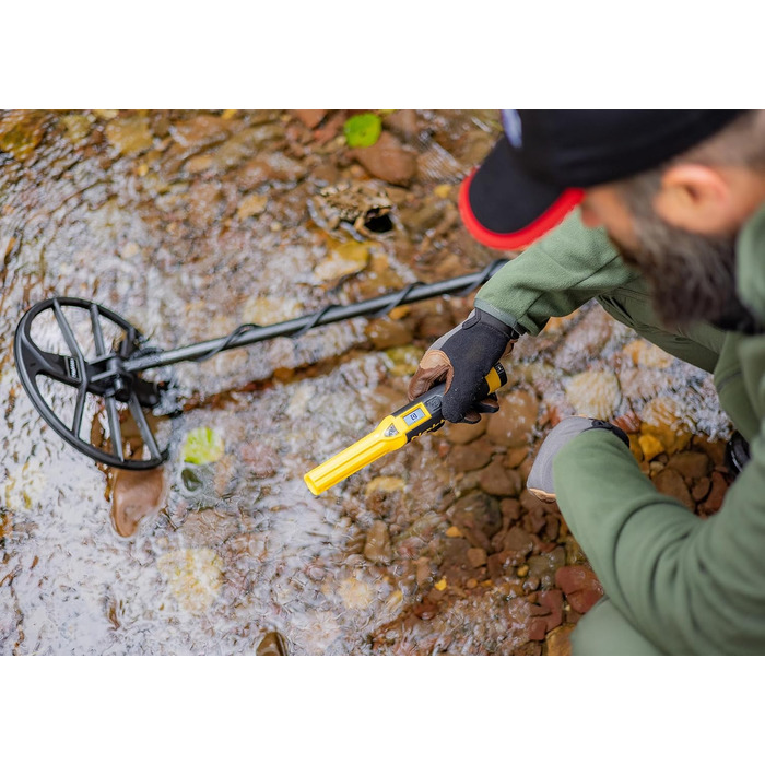 Металевий детектор Nokta Simplex Ultra з карбоновим штативом, пошуковою котушкою 27,9 см та Accupoint Pinpointer, чорний