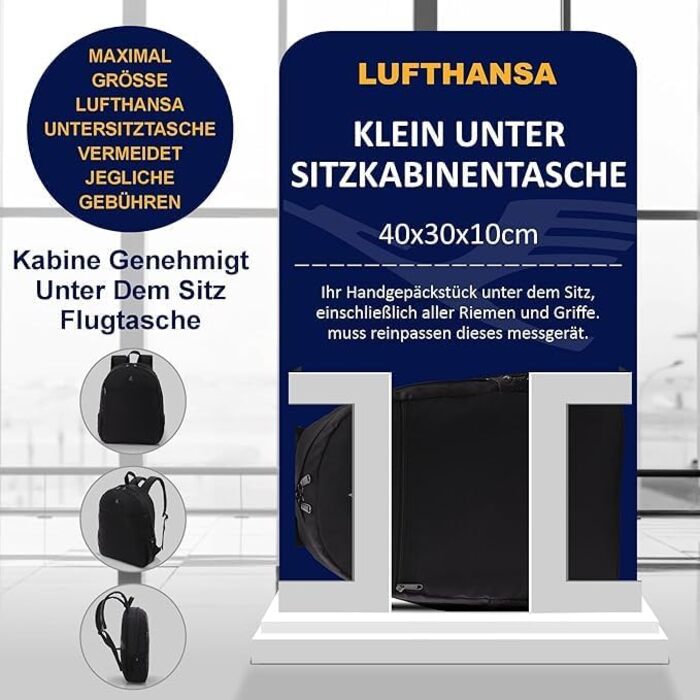 Розширюваний ручний багаж Aerolite 55x40x20/23 см - Сумісний з Lufthansa, Eurowings, Condor, SunExpress, TUI та іншими авіакомпаніями