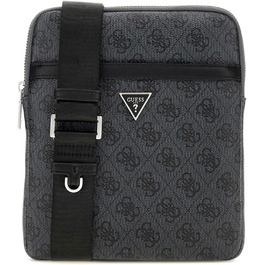 Чоловіча сумка Guess Vezzola Smart Crossbody Flat чорна з мультилоготипом, артикул UBS25GU01 HMEVZLP2223