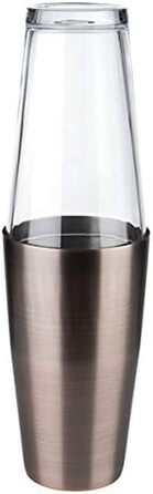 Boston Bar Set, 700 ml, Boston Cocktail Shaker, Bar Measuring Cup, Muddler, Bar Strainer, Food-Grade, Bar Set including Gift Box, Antique Copper