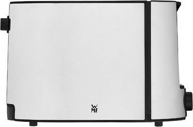 WMF Bueno Pro Toaster 2 Slice, Double-Slot Toaster Stainless Steel with Roll Holder, 2 Slices, 6 Browning Levels, 870 W, brushed stainless steel