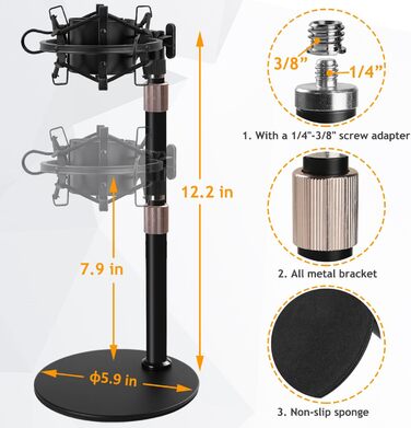 Підставка для мікрофона Audio Technica AT2020 з поп-фільтром та вітрозахистом (комплект)
