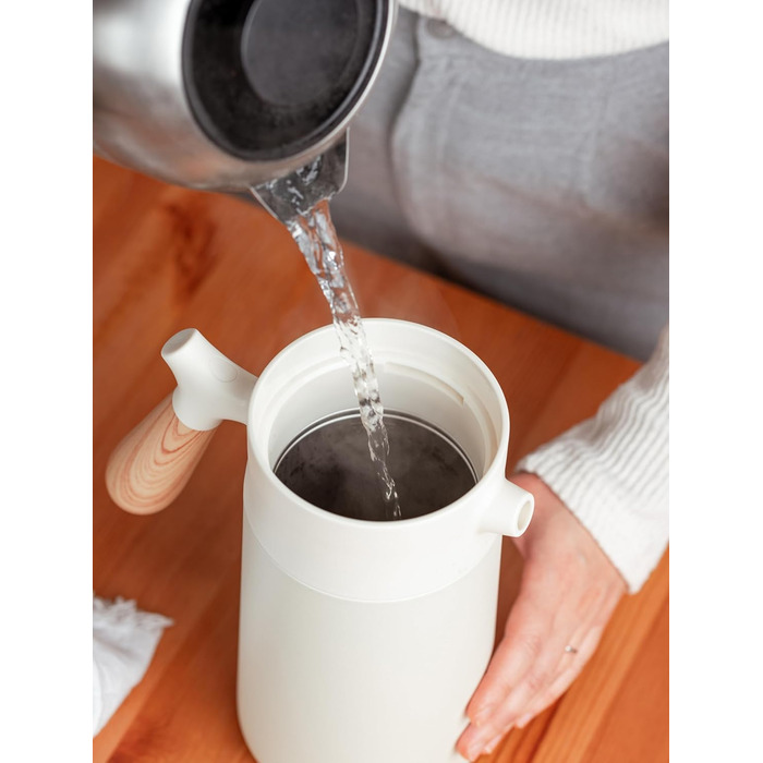 HEEMBURG French Coffee Press 1L - High-quality stainless steel thermal coffee maker | Double-walled insulated coffee press for perfect coffee & tea