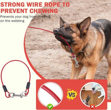 Рулетка для собак SCENEREAL - 7.9 м, для собак до 50 кг, міцна, з відмоткою, з анти-жувальною ниткою та дозатором для відходів (Червоний)