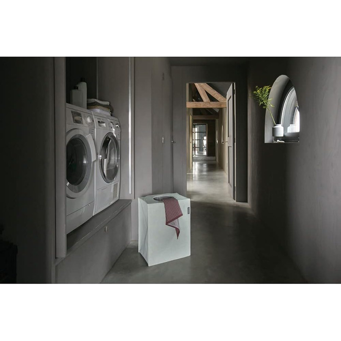 Brabantia - Laundry Bag - Quick-Drop Opening - Robust Textile Bag - Space-Saving - The lid folds out into handles - Easy emptying - Green - 55 L - 29.5 x 54.0 x 50.5 cm