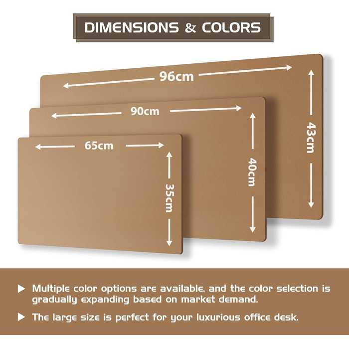 Підкладка для столу Aothia з натурального корку та PU-шкіри, 65x35 см, Khaki. Захист столу, підставка для миші, легко чиститься, водонепроникна.
