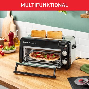 Tefal Toast n’ Grill TL6008 | 2-in-1 Toaster and Mini-Oven | Very energy-efficient and fast | 1300 Watt | 43.5 x 28.5 x 22.5 cm | Black/ Matte aluminum | 220-240V | 50-60Hz Single