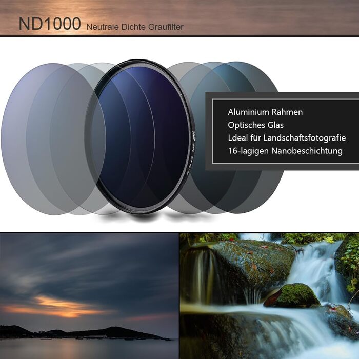 Фільтр ND1000 DolDer 67mm X-Pro Series - нейтральний сірий фільтр, 16 шарів покриття (10 ступенів затемнення)