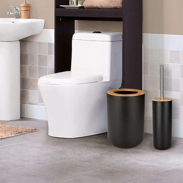 Елегантний набір для ванної кімнати 6в1: дозатор для мила та тримач для паперу, чорний