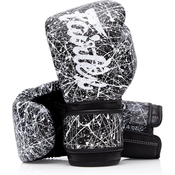 Боксерські рукавички Fairtex BGV14 для муай-тай, кікбоксингу, MMA, K1. Унісекс, дитячі, чоловічі, жіночі. Чорний/Білий, 16 oz