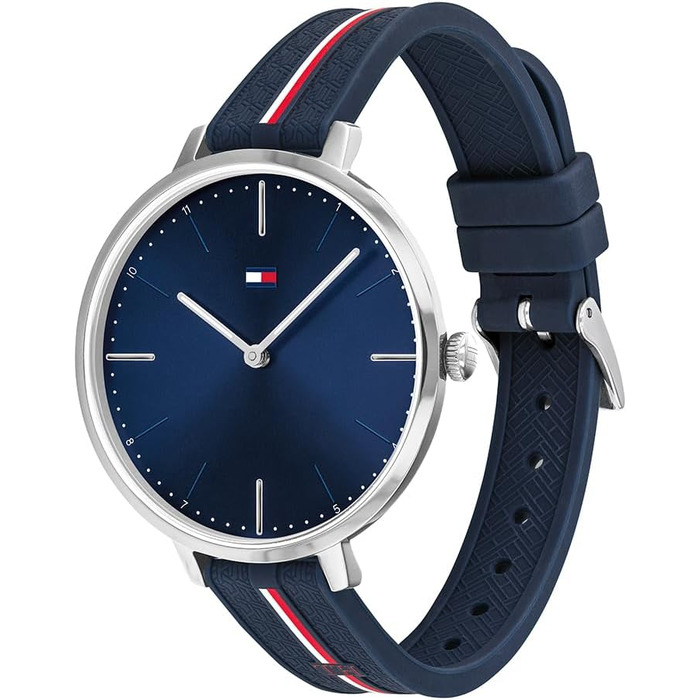 Жіночий аналоговий кварцовий годинник Tommy Hilfiger з темно-синім силіконовим ремінцем, модель 1782154