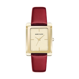 Жіночий шкіряний годинник Anne Klein (темно-червоний/золотий)
