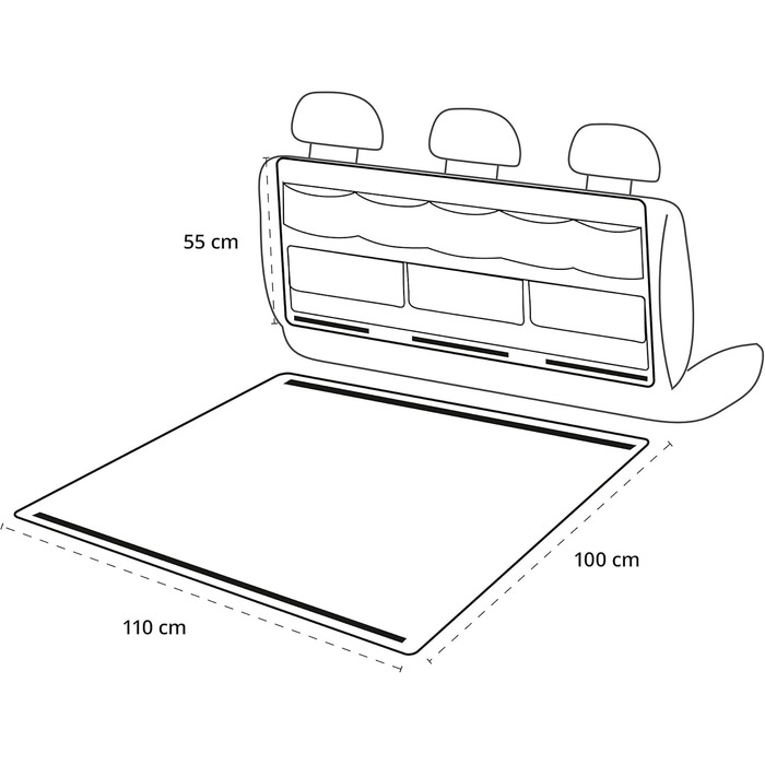 Захист вантажного простору Walser, універсальний захист бампера для собак, килимок у багажник для собак, захист бампера багажника універсальний, захист країв багажника, килимок для захисту бампера для собак 80x64см (покриття багажника)