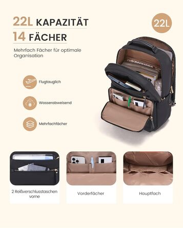 LOVEVOOK Рюкзак для ноутбука, жіночий, 15.6 дюймів, водонепроникний, для роботи, навчання, подорожей, темно-синій