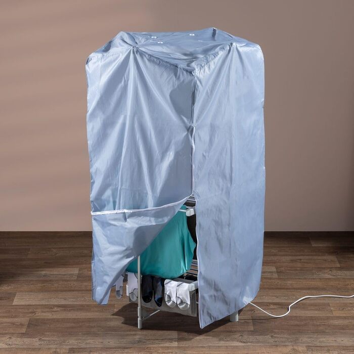 Сушарка для білизни Daewoo HEA1874 розкладна, портативна, електрична, біла, з алюмінієвими крилами (3-ярусна)