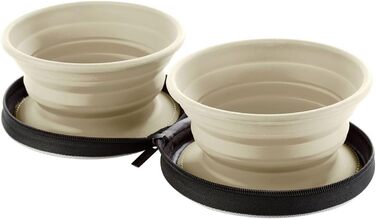 Силіконовий мисочник Hunter з кишенькою, 750 мл, світло-коричневий