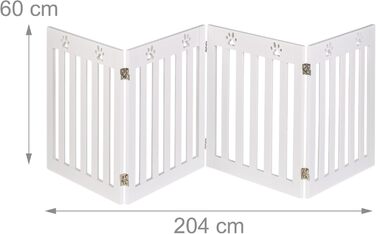 Захисне ворота для собак Relaxdays, самостійно встановлюється, 60 x 204 см, MDF, складане, білий