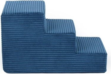 Сходинки для собак Velinda: 3 сходинки, також підходять для котів, допомога у вході, матеріал - піна, темно-синій колір (Cord)