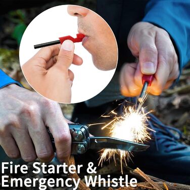ROCKTOL 22-in-1 Multifunction Pliers - Camping Survival Tool with Fire Starter, Whistle, Glass Breaker & Safety Lock