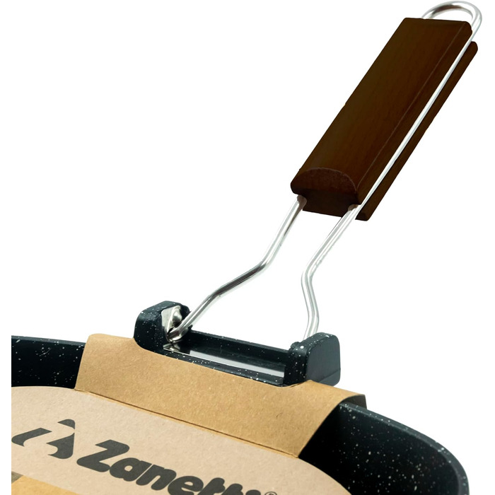 Zanetti сковорода-гриль 20x20 см з алюмінію з товстим дном, для індукційних плит, зі складний ручкою