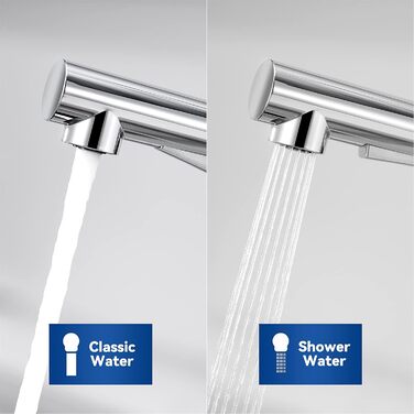 Змішувач кухонний висувний CECIPA з донним виливом, нержавіюча сталь, 2 режими, 360° оберт, матовий, для кухні