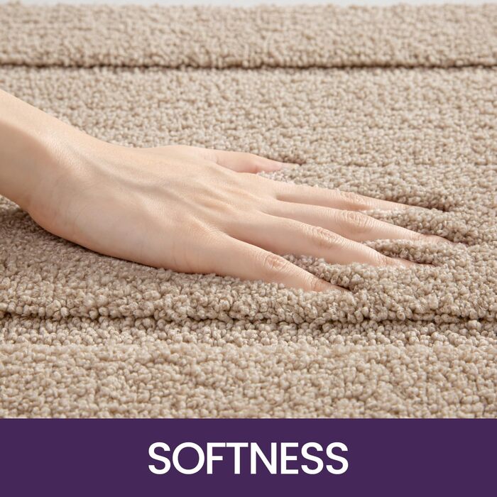 Килимок для ванної кімнати DEXI: антиковзаючий, м'який, з мікрофібри, 60x90 см, бежевий