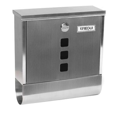 Поштовий ящик ARREGUI Chance E7005 сталевий антрацит з газетницею, розмір M (DIN A4), настінний, з вікном та табличкою для імені