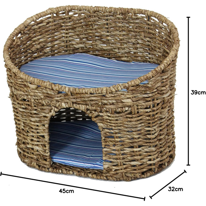 Cat cave basket with cushions suitable for small cats