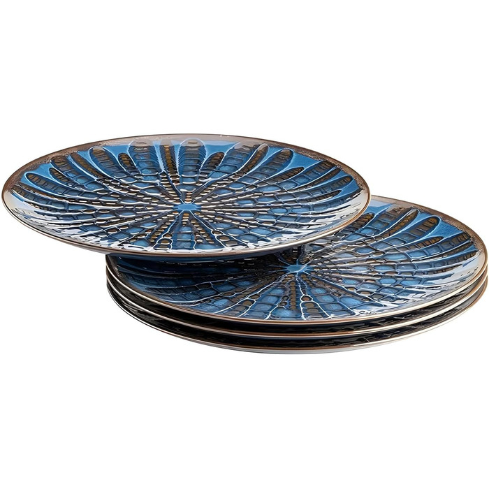 Набір посуду MÄSER Aquamarine (12 предметів) з кераміки: тарілки для супу, десерту та їжі (4 особи)