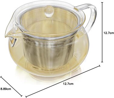 Набір для заварювання чаю Teabloom Kyoto 2-в-1: чайник та заварник зі знімним фільтром, 700 мл, підходить для плити та мікрохвильової печі