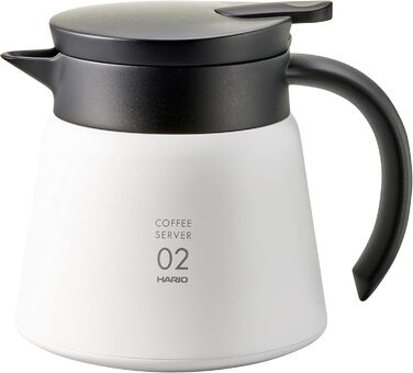 Чайник Hario V60-02, 600 мл, білий, нержавіюча сталь/пластик
