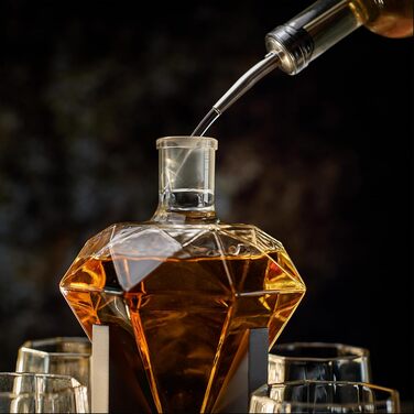 Набір віскі Whiskey Karaffe Set: декантер, 4 склянки, 4 камені для віскі, подарункова коробка, 1000 мл